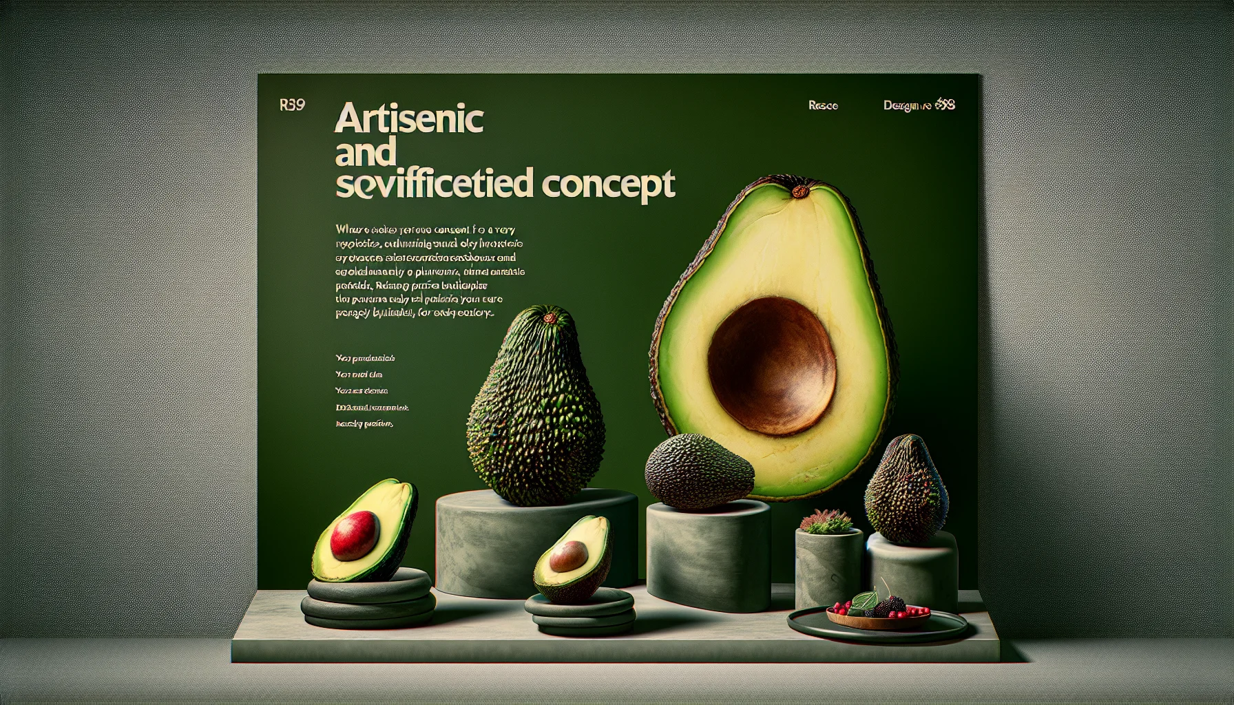 Elegant avocado displayed in a modern setting