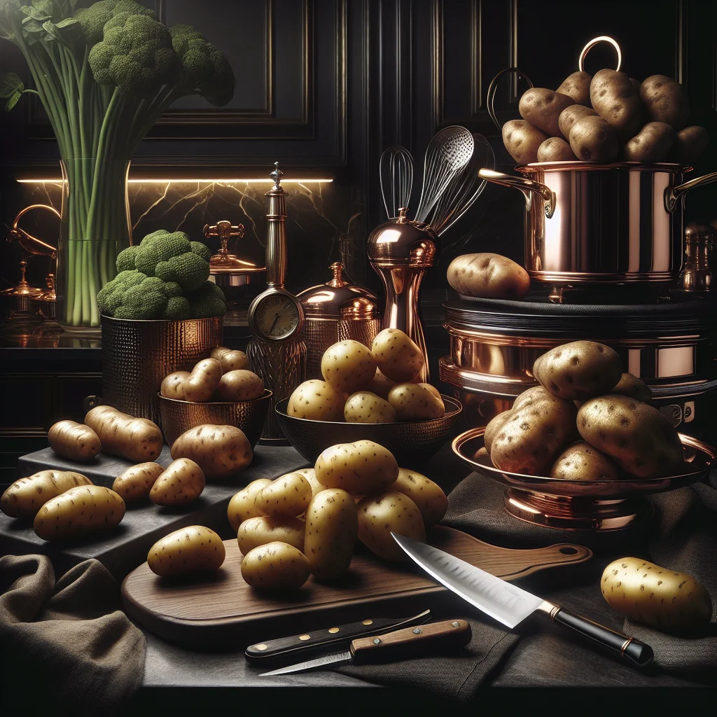 Potato field at sunset