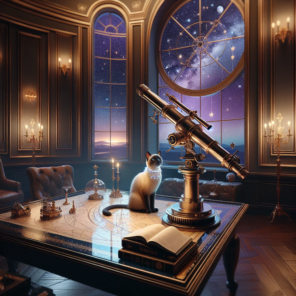 An astrologer interpreting a pet's celestial chart