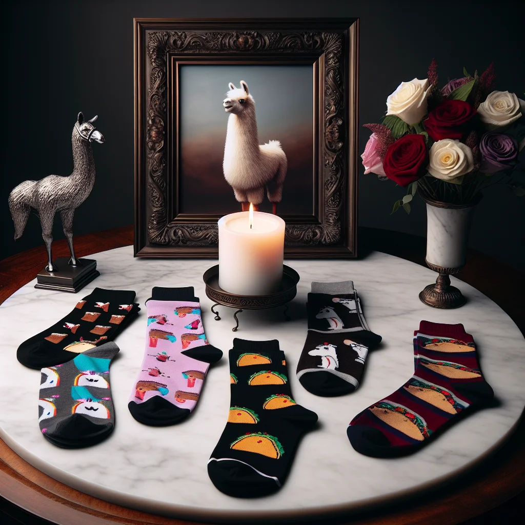 A close-up view of fun, vibrant socks that embody individual stories