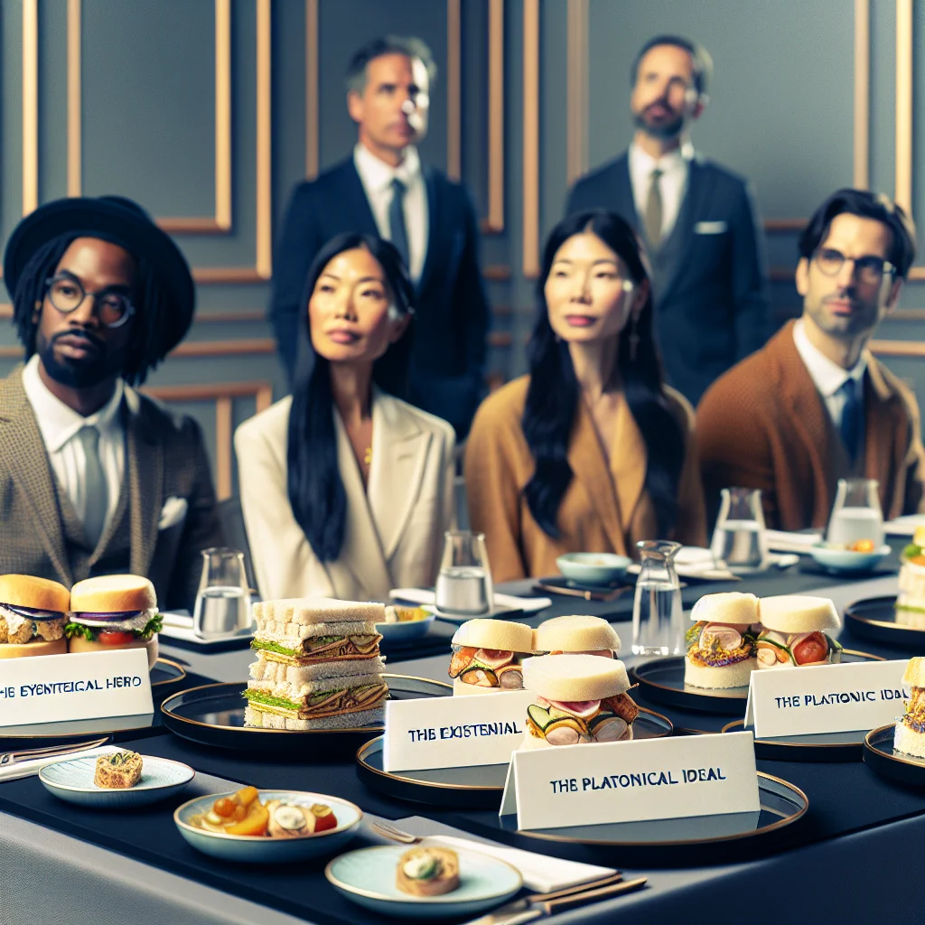 Participants engaging in sandwich debates