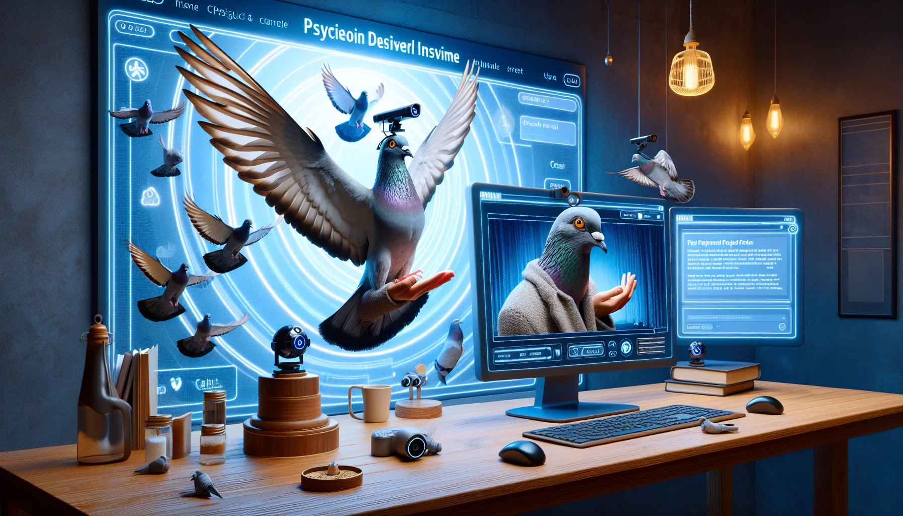 Majestic Pigeons in Flight