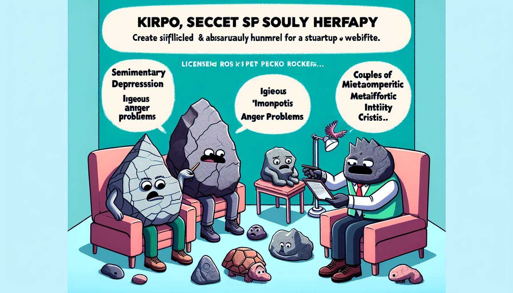 Professional pet rock therapy session