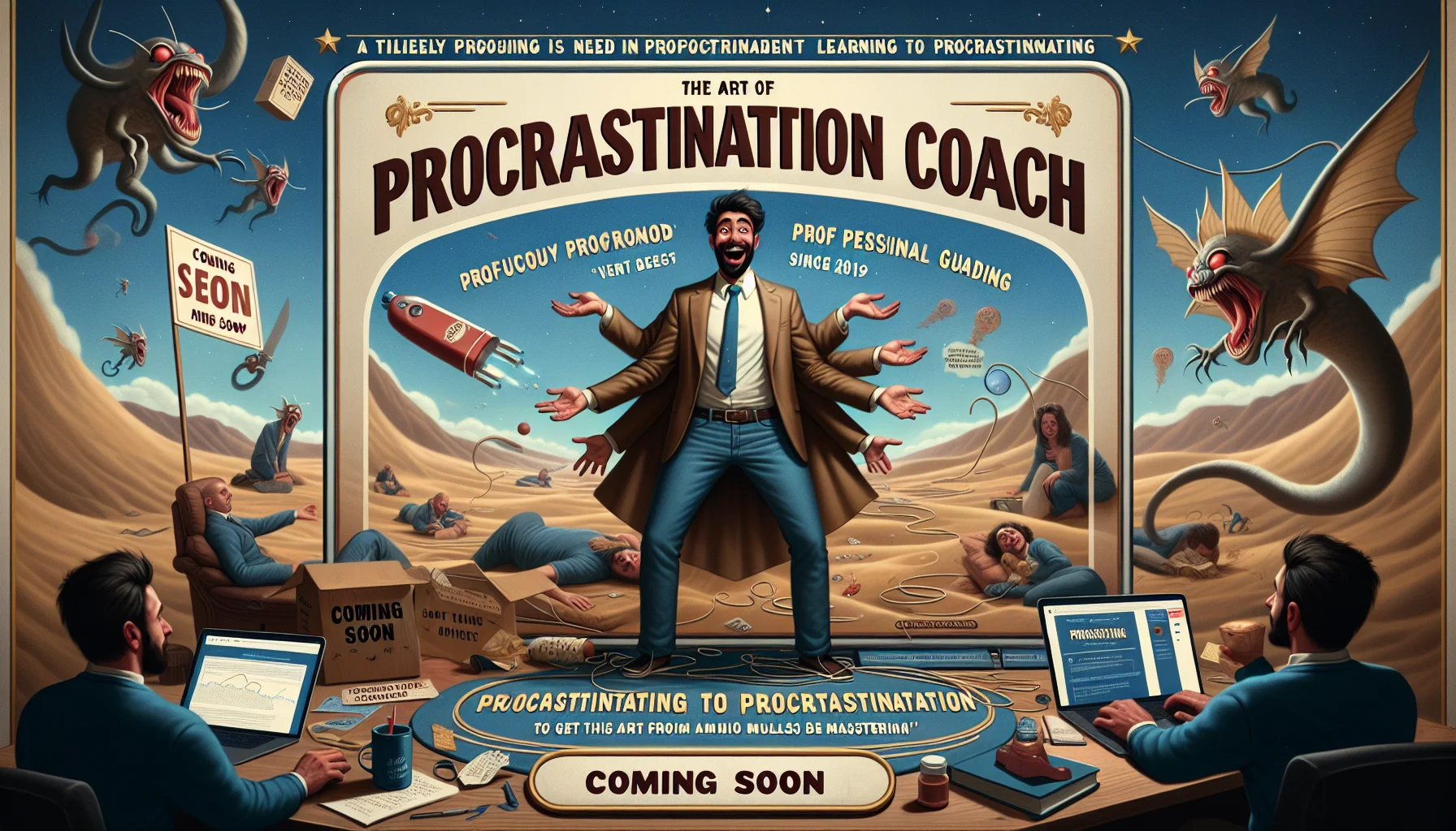 Professional procrastination workspace