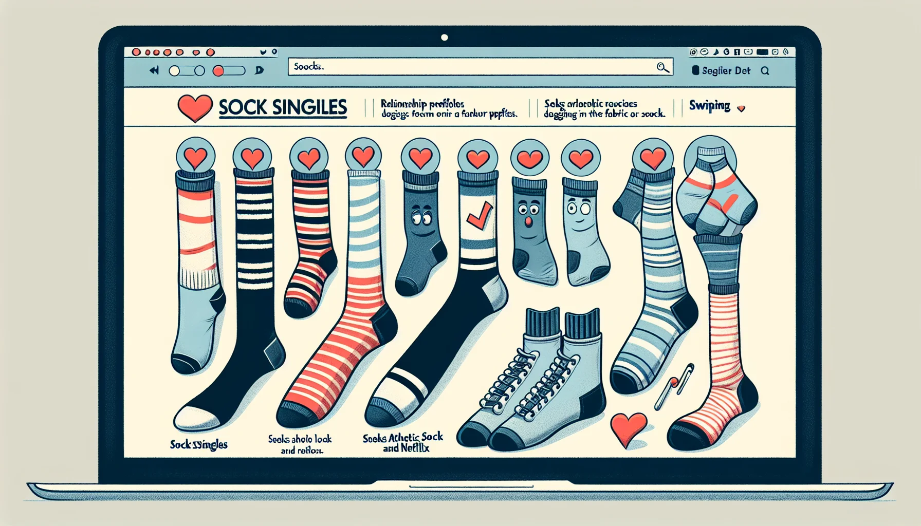 Happy matched socks finding companionship